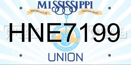 HNE7199 Mississippi License Plate