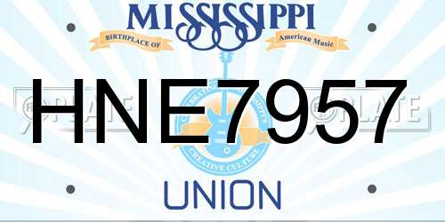 HNE7957 Mississippi License Plate