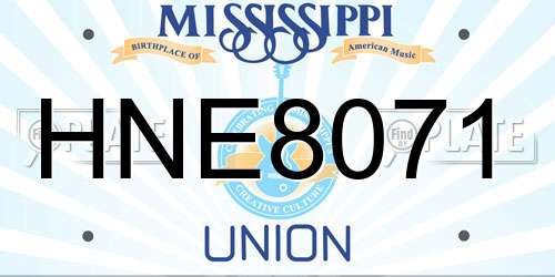HNE8071 Mississippi License Plate