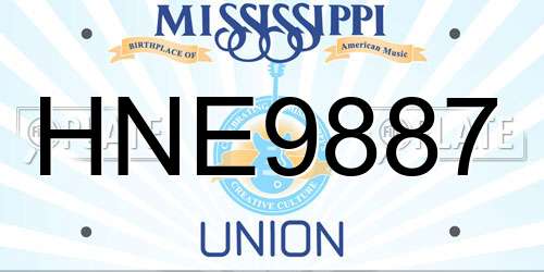 HNE9887 Mississippi License Plate