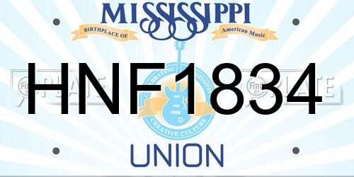 HNF1834 Mississippi License Plate