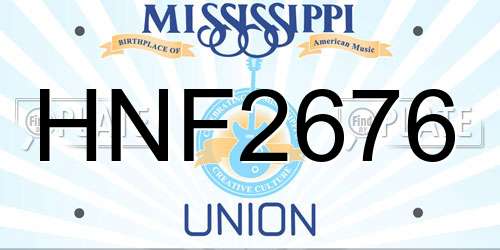 HNF2676 Mississippi License Plate