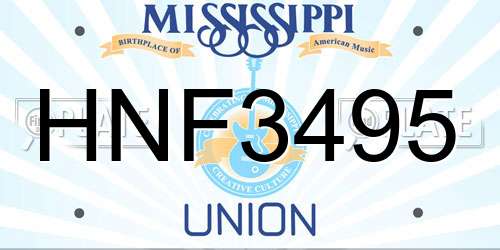 HNF3495 Mississippi License Plate