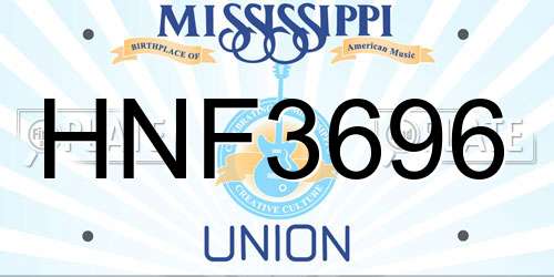 HNF3696 Mississippi License Plate