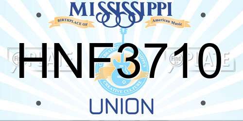 HNF3710 Mississippi License Plate