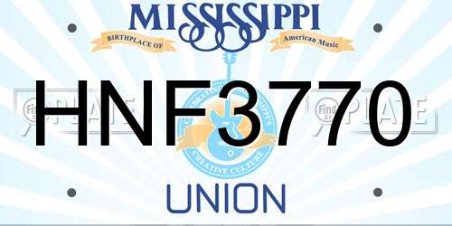 HNF3770 Mississippi License Plate