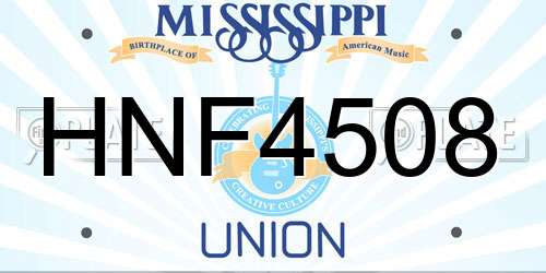 HNF4508 Mississippi License Plate