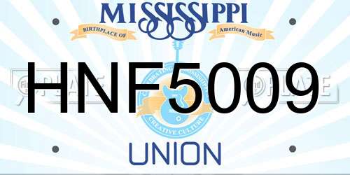 HNF5009 Mississippi License Plate