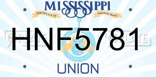 HNF5781 Mississippi License Plate
