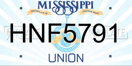 HNF5791 Mississippi License Plate