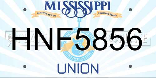 HNF5856 Mississippi License Plate