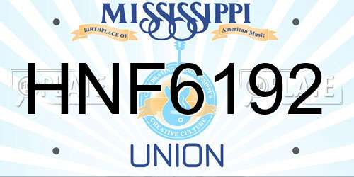 HNF6192 Mississippi License Plate