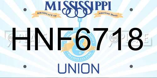 HNF6718 Mississippi License Plate