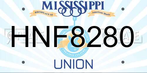 HNF8280 Mississippi License Plate