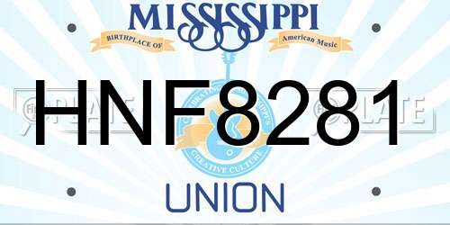 HNF8281 Mississippi License Plate
