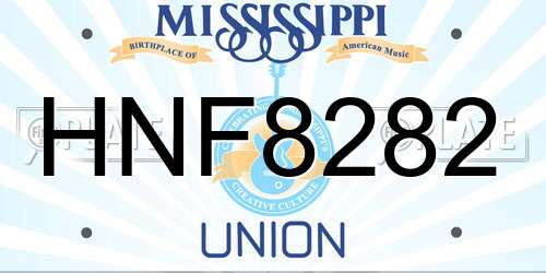 HNF8282 Mississippi License Plate