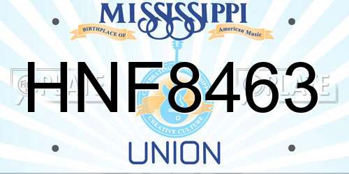 HNF8463 Mississippi License Plate