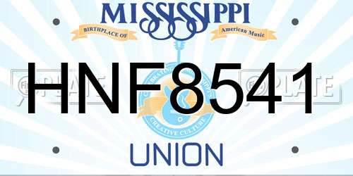 HNF8541 Mississippi License Plate