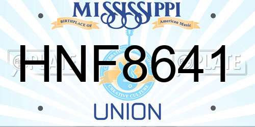 HNF8641 Mississippi License Plate
