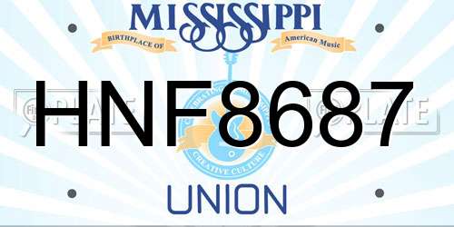 HNF8687 Mississippi License Plate
