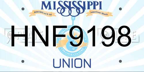 HNF9198 Mississippi License Plate