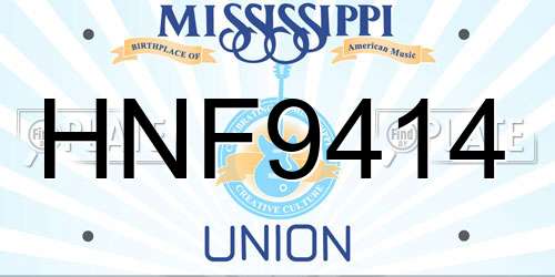 HNF9414 Mississippi License Plate