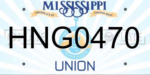 HNG0470 Mississippi License Plate