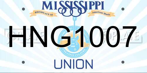 HNG1007 Mississippi License Plate