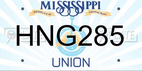 HNG285 Mississippi License Plate