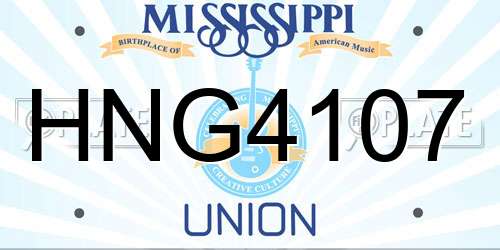 HNG4107 Mississippi License Plate