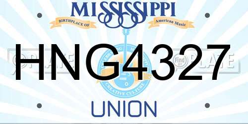 HNG4327 Mississippi License Plate