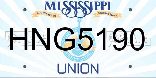 HNG5190 Mississippi License Plate
