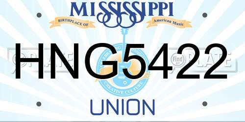 HNG5422 Mississippi License Plate