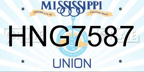 HNG7587 Mississippi License Plate