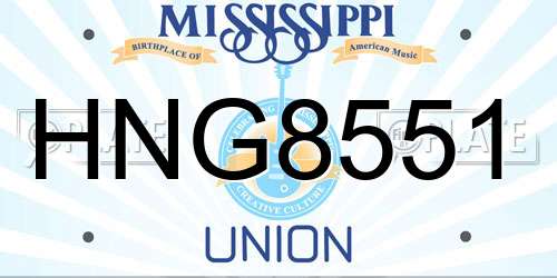 HNG8551 Mississippi License Plate