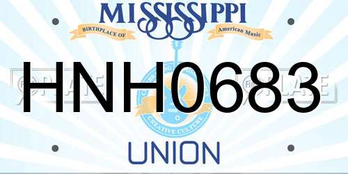 HNH0683 Mississippi License Plate