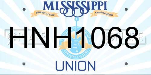 HNH1068 Mississippi License Plate