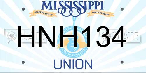HNH134 Mississippi License Plate