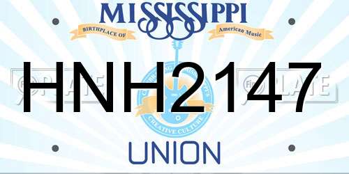 HNH2147 Mississippi License Plate