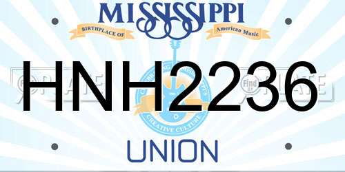 HNH2236 Mississippi License Plate