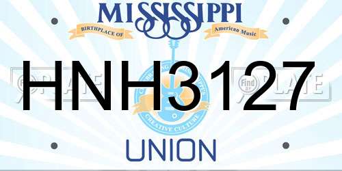 HNH3127 Mississippi License Plate