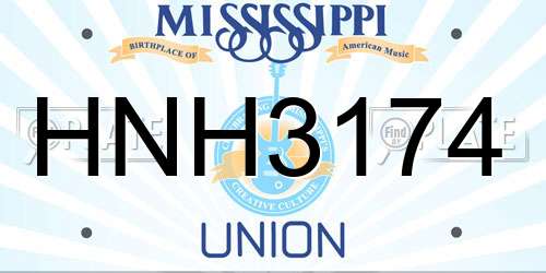 HNH3174 Mississippi License Plate