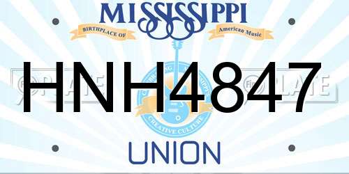 HNH4847 Mississippi License Plate
