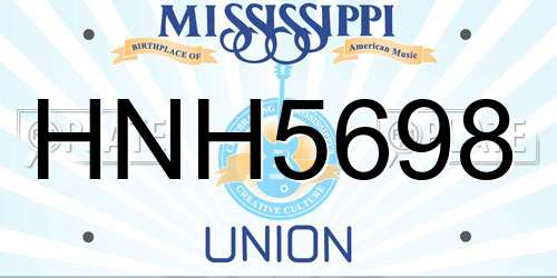 HNH5698 Mississippi License Plate