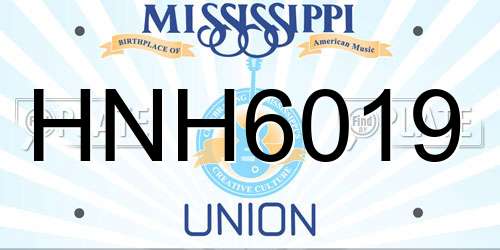 HNH6019 Mississippi License Plate