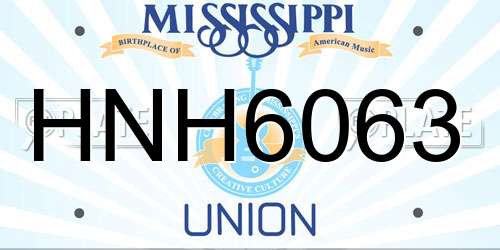 HNH6063 Mississippi License Plate