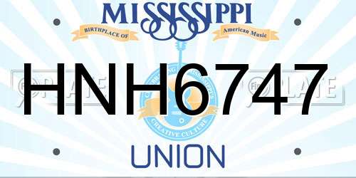 HNH6747 Mississippi License Plate