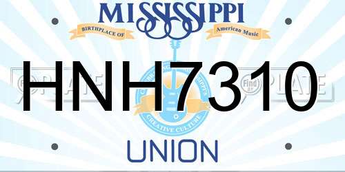 HNH7310 Mississippi License Plate