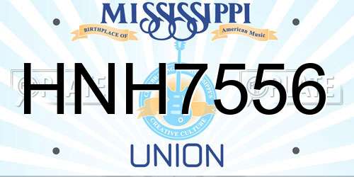 HNH7556 Mississippi License Plate