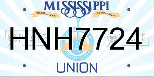 HNH7724 Mississippi License Plate